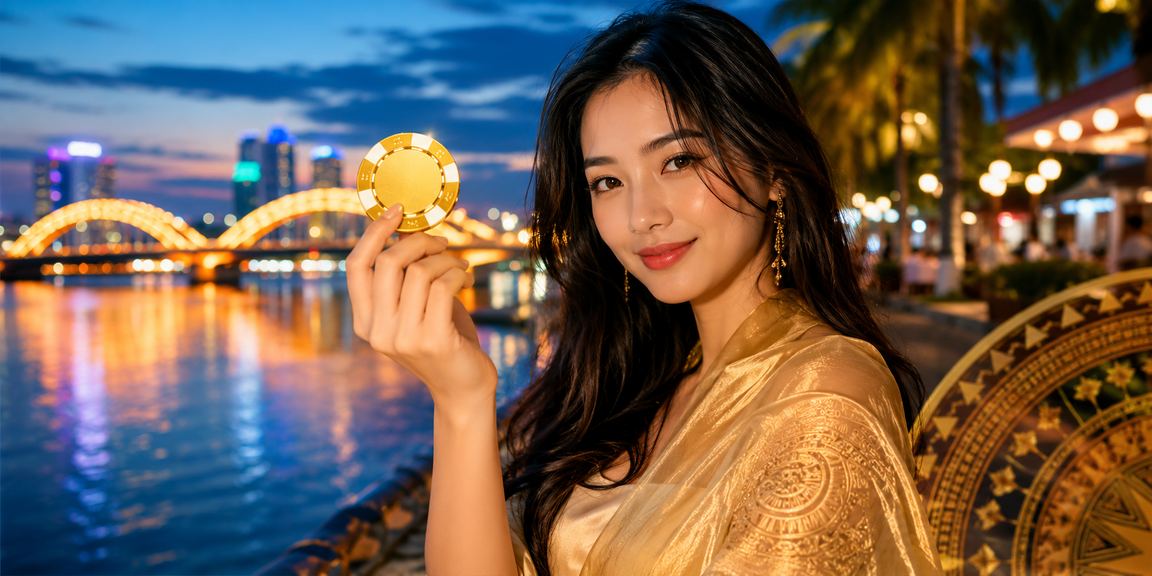 Khung cảnh casino và giải trí tại Đà Nẵng, Việt Nam ban đêm