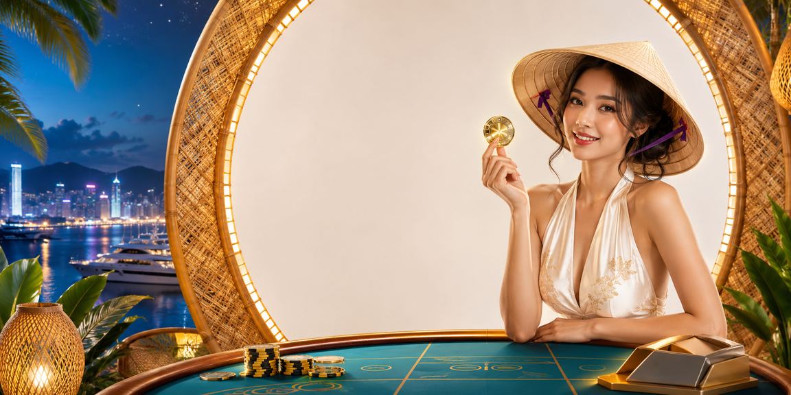 Người chơi baccarat đội nón lá truyền thống tại Nha Trang trong không gian casino sang trọng